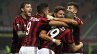 AC Milan players celebrating a goal in Europa League